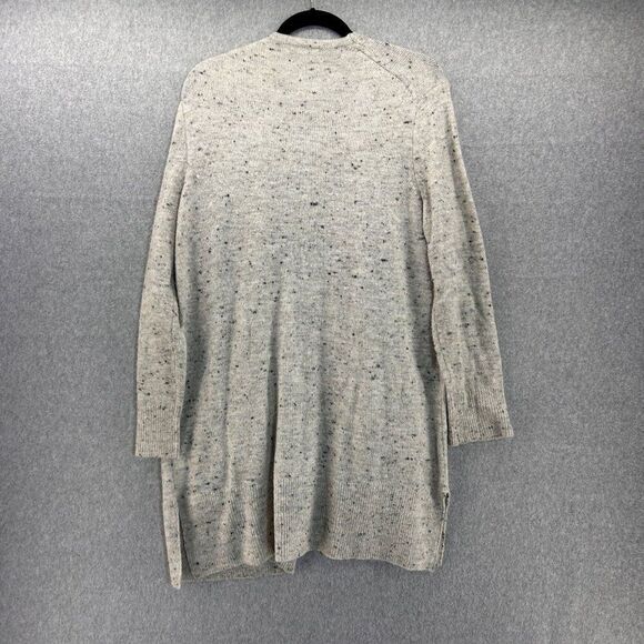 Madewell Women Medium Open Front Donegal Cardigan Pockets Gray Wool Blend Duster - Picture 4 of 12